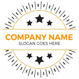Stylish Circle Design Featuring Stars and Company Branding Logo Template