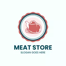 Stylish Circular Design Featuring Fresh Meat Store Logo Template
