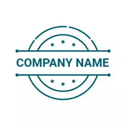 Stylish Circular Logo Incorporating Brand Identity and Stars Logo Template