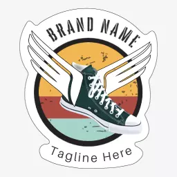 Stylish Converse Sneaker Design for Creative Sticker Logo Template
