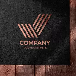 Stylish Copper Striped Design for Modern Mockup Logo Template