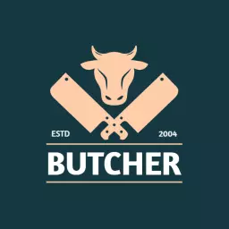 Stylish Cow and Cleaver Design Representing Butcher Services Logo Template