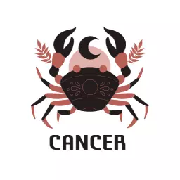 Stylish Crab Design Representing Cancer Zodiac Sign Logo Template