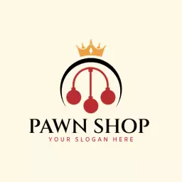 Stylish Crown and Red Balls Logo for Pawn Shop Logo Template