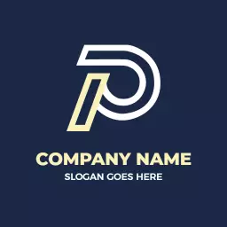 Stylish Dark Blue Design Featuring P Letter Logo Template