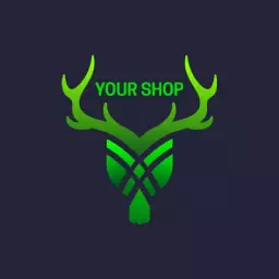Stylish Dark Green Gradient Deer Design for Your Shop Logo Template