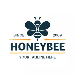 Stylish Dark Honeybee Logo with Elegant Wing Design Logo Template
