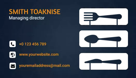 Stylish Dark Laser Cut Fork and Spoon Business Card Template