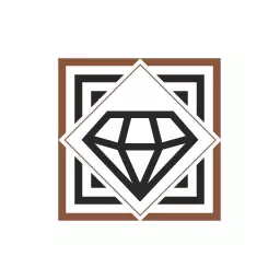 Stylish Diamond Design Encased in Square Borders Logo Template