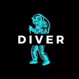 Stylish Diver Design Featuring Bright Aqua and Black Logo Template