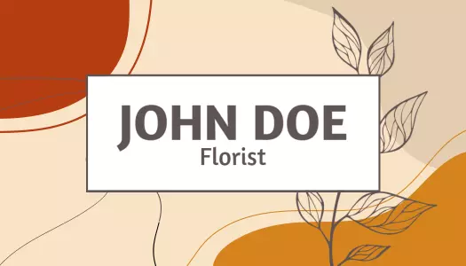 Stylish Earthy Floral Design for Florist Business Card Template