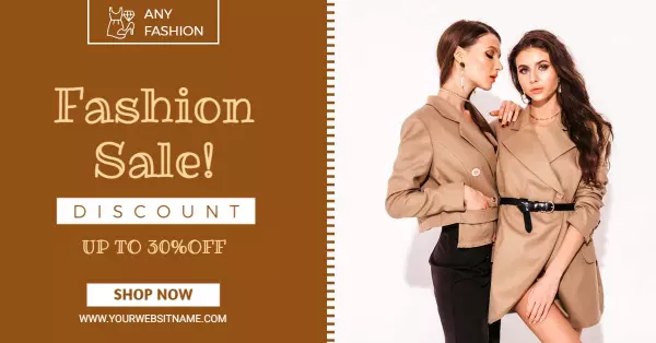 Stylish Earthy Tones for Fashion Sale Discount Banner Template