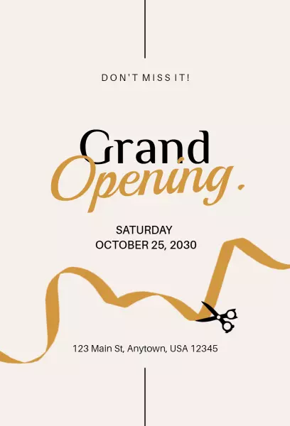 Stylish Elegant Grand Opening Celebration Invitation Template