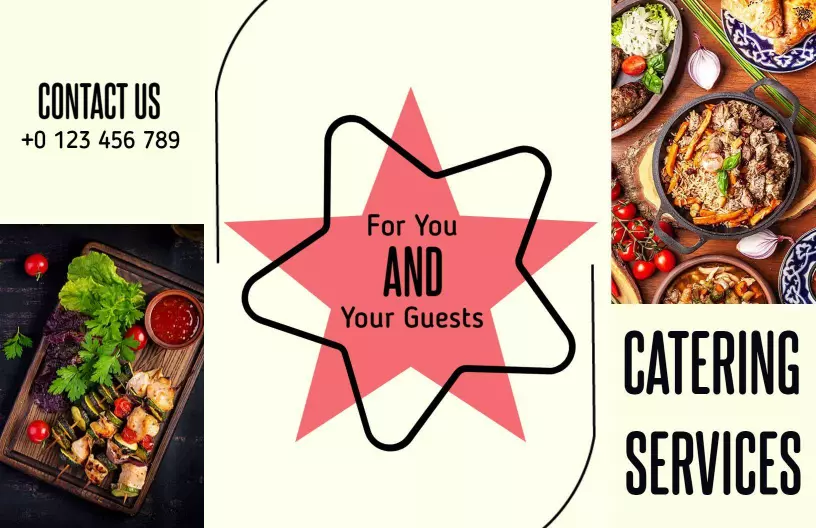 Stylish Event Catering Services and Culinary Delights Brochure Template