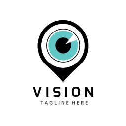 Stylish Eye Design with a Teal Accent for Vision Logo Template