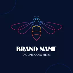 Stylish Firefly Design with Vibrant Colorful Wings Logo Template