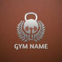 Stylish Fitness Logo with Weightlifting Symbol and Texture Mockup Template