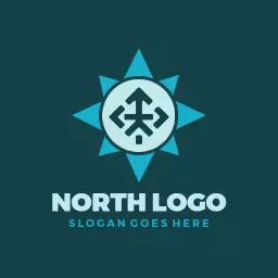 Stylish Geometric Compass Design Symbolizing North Logo Template