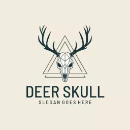 Stylish Geometric Deer Skull Design for Wildlife Logo Template