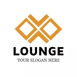 Stylish Geometric Design in Warm Yellow for Lounge Logo Template