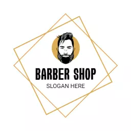 Stylish Geometric Design Showcasing Modern Barber Shop Logo Template