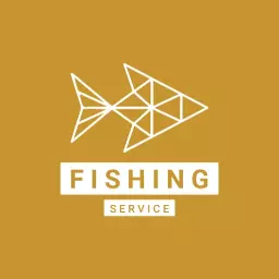 Stylish Geometric Fish Design for Fishing Service Logo Template