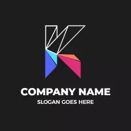 Stylish Geometric K Letter Design with Bold Colors Logo Template