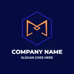 Stylish Geometric M Letter Design in Bold Colors Logo Template