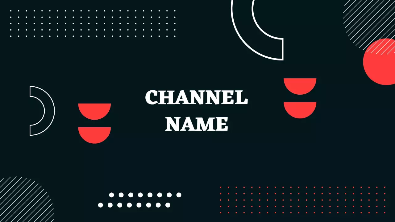 Stylish Geometric Shapes in Red and Black YouTube Banner Template