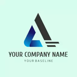 Stylish Geometric Triangle in Gradients Representing Company Logo Template