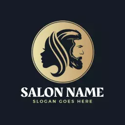 Stylish Gold and Black Design for Modern Salon Logo Template