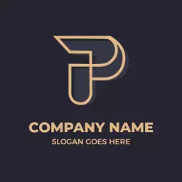 Stylish Gold and Black P Letter Design Representing Branding Logo Template