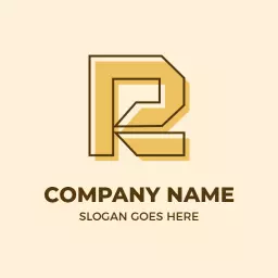 Stylish Gold and Cream R Letter Design for Brand Logo Template