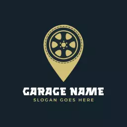 Stylish Gold Car Wheel Design for Your Garage Logo Template
