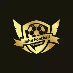 Stylish Gold Shield Representing Soccer Tournament Logo Template