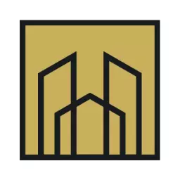Stylish Golden Geometric Design Representing Real Estate Logo Template