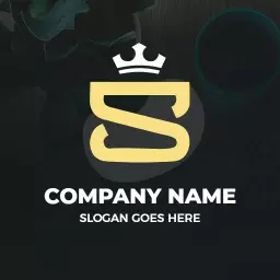 Stylish Golden S Letter with Modern Design Elements Logo Template