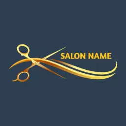 Stylish Golden Scissors Design for Modern Salon Logo Template