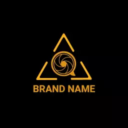 Stylish Golden Triangle Design Reflecting Luxury Brand Logo Template