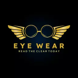 Stylish Golden Winged Eyewear Showcasing Optical Vision Logo Template