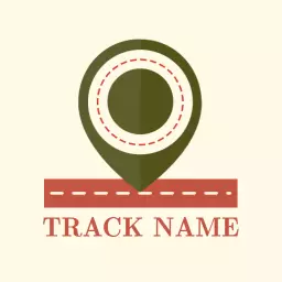 Stylish GPS Location Pin Representing Track Navigation Logo Template