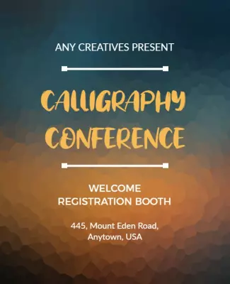 Stylish Gradient Calligraphy Conference Registration Poster Template