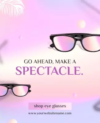 Stylish Gradient Eye Glasses Fashion Display Poster Template