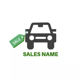 Stylish Gray Car Design with Sale Tag for Car Sales Logo Template