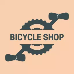 Stylish Gray Circular Bicycle Pedals for Bicycle Shop Logo Template