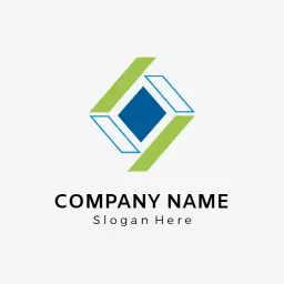 Stylish Green and Blue Geometric Company Logo Template