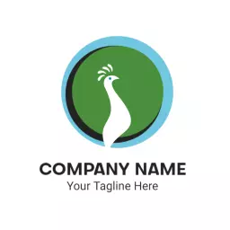 Stylish Green and Blue Peacock Design Representation Logo Template