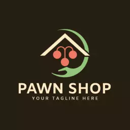 Stylish Green and Brown Design Representing Pawn Shop Logo Template