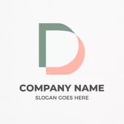 Stylish Green and Coral D Letter Design for Branding Logo Template