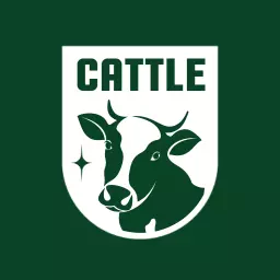 Stylish Green and White Cattle Shield Logo Featuring a Cow Logo Template